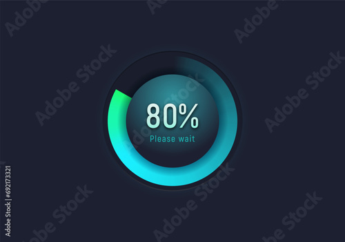 Round loading bar. Downloading process. Concept technology. Vector illustration. photo