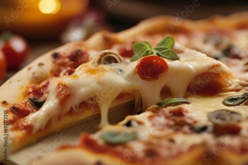 pizza with salami and cheese