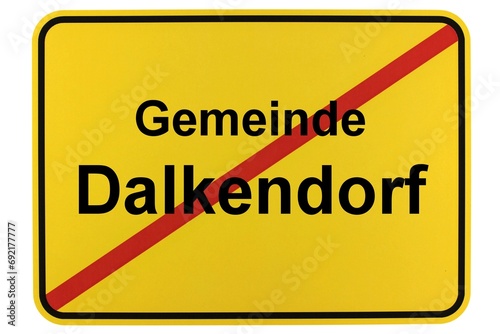 Illustration eines Ortsschildes der Gemeinde Dalkendorf in Mecklenburg-Vorpommern photo