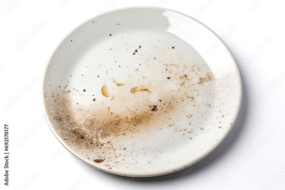 Dirty plate isolated on white background Dirty plate isolated on white background