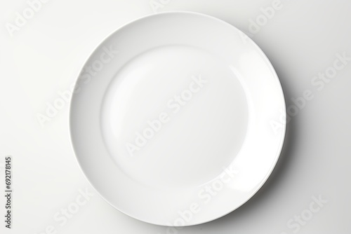 White clean plate on white background