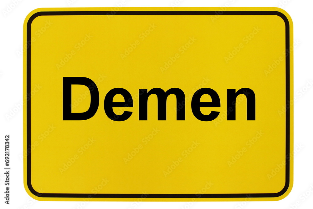 Illustration eines Ortsschildes der Gemeinde Demen in Mecklenburg-Vorpommern Illustration eines Ortsschildes der Gemeinde Demen in Mecklenburg-Vorpommern