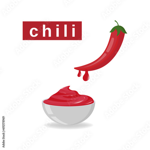 Obraz na płótnie illustration. pepper, chili Sauce. Vector w salonie