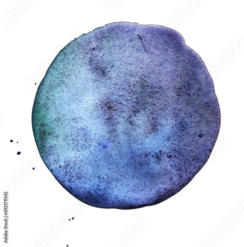 Circular Watercolor bleu and violet background.