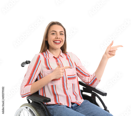 Young woman in wheelchair p...
