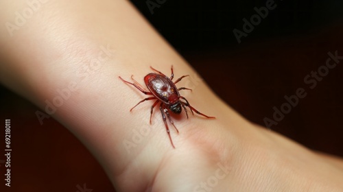 bug on human skin. © Yahor Shylau 