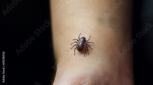 bug on human skin. © Yahor Shylau 