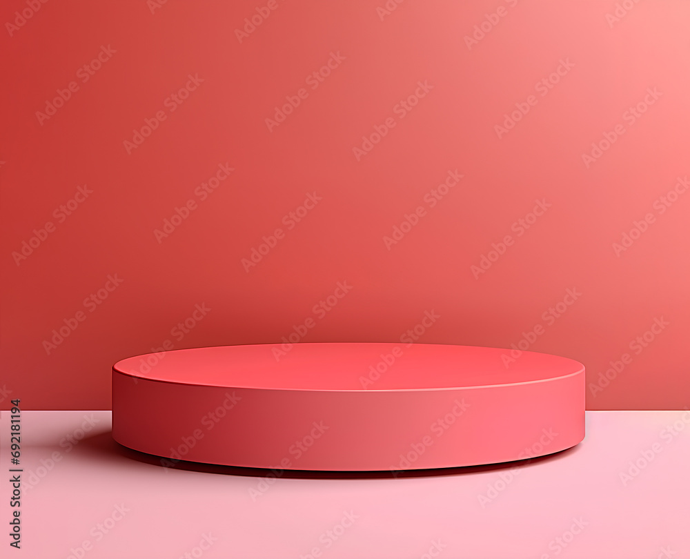 Peach background for product presentation. Product podium scene; design element. Podium; stage pedestal for cosmetic products. Peach background for product presentation. Product podium scene; design element. Podium; stage pedestal for cosmetic products.