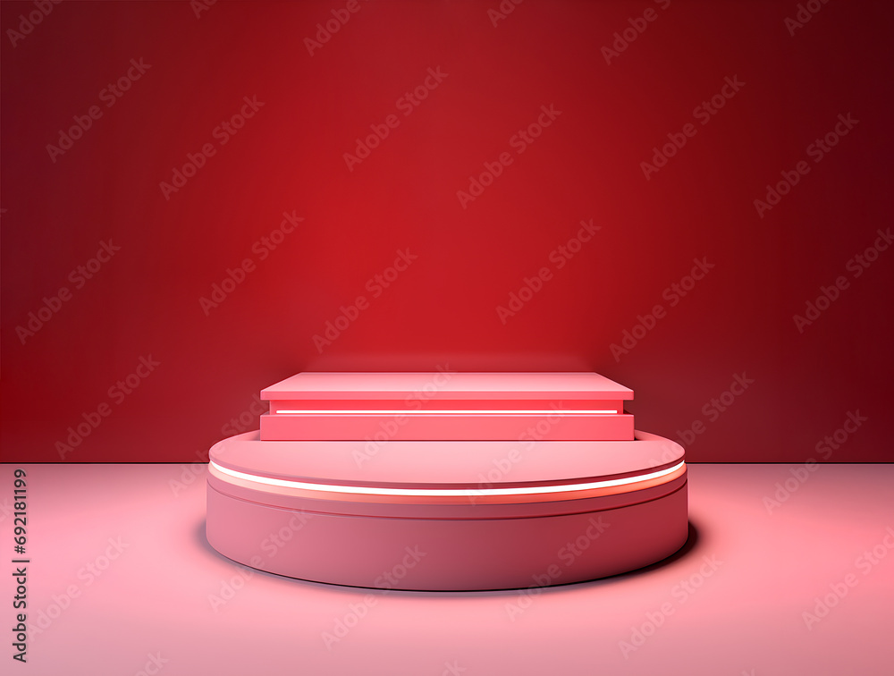 Peach background for product presentation. Product podium scene, design element. Podium, stage pedestal for cosmetic products. Peach background for product presentation. Product podium scene, design element. Podium, stage pedestal for cosmetic products.