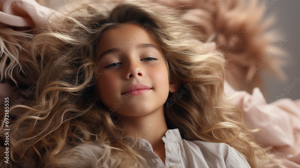 Isolated Photo Cute Girl Being Awake, Background HD For Designer        
