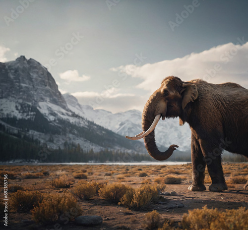 mammoth in tundra photo