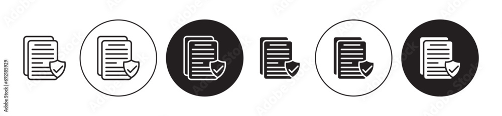 Protect policy vector icon set. Protect policy vector symbol suitable for apps and websites UI designs. - obrazy, fototapety, plakaty 