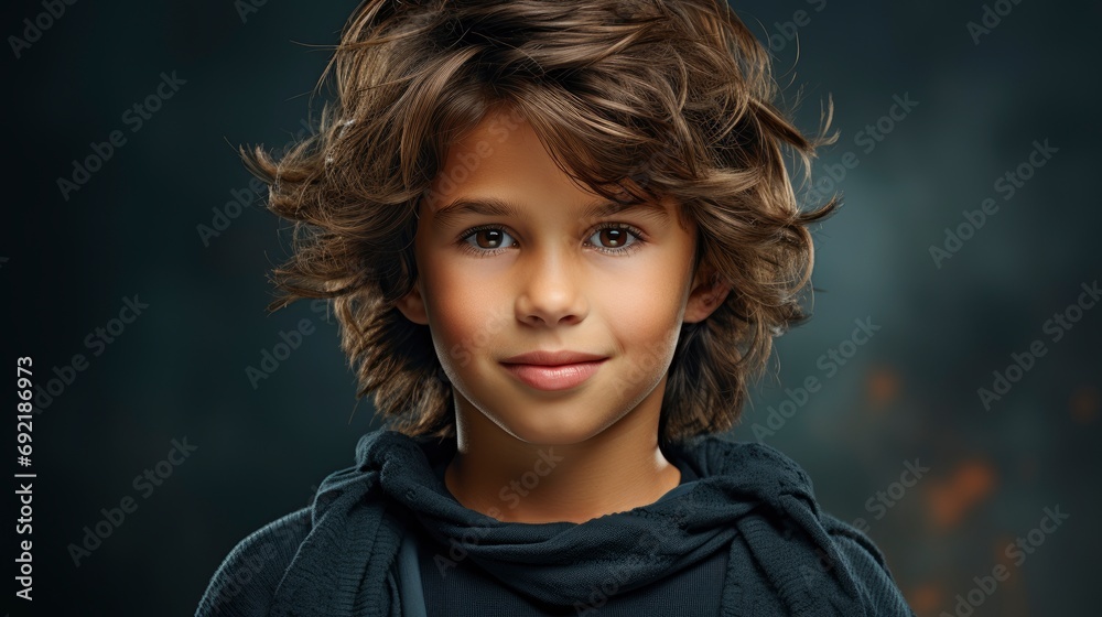 Portrait Six Year Old Boy Disheveled, Background HD For Designer Portrait Six Year Old Boy Disheveled, Background HD For Designer