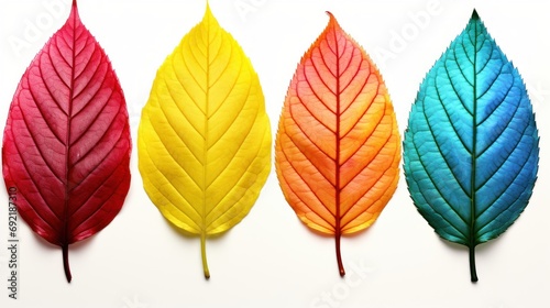 Four colour leaves UHD wallpaper