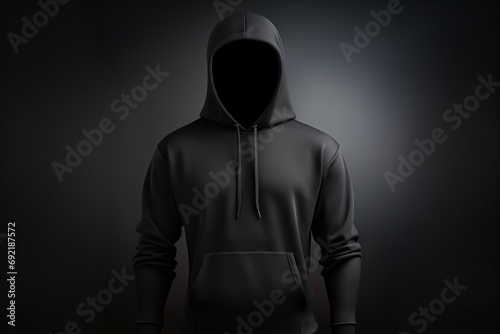 Black sport clothes hoodie mockup