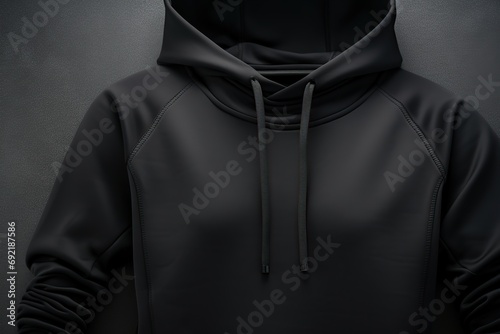 Black sport clothes hoodie mockup