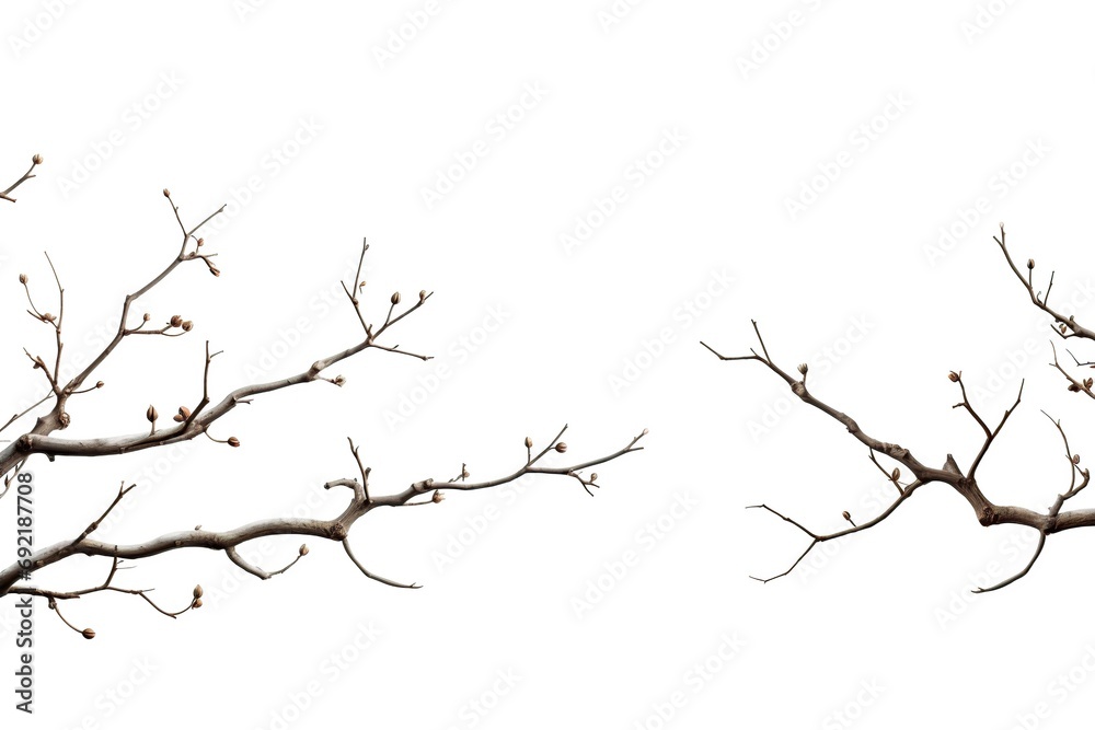 Tree branch on white background Tree branch on white background