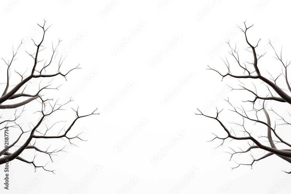 Tree branch on white background