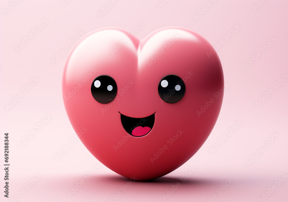 Funny heart cartoon. Concept of love and passion. Valentine Day. AI generated Funny heart cartoon. Concept of love and passion. Valentine Day. AI generated