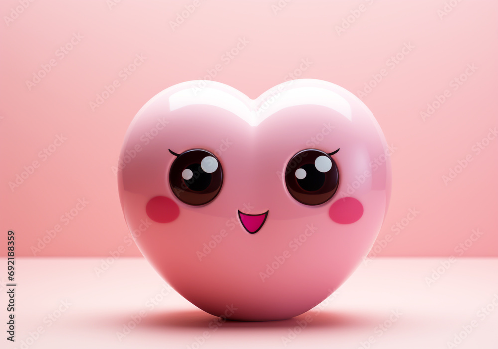 Funny heart cartoon. Concept of love and passion. Valentine Day. AI generated Funny heart cartoon. Concept of love and passion. Valentine Day. AI generated