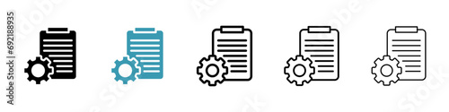 Debt process document vector icon set. Debt process document vector symbol for UI designs.