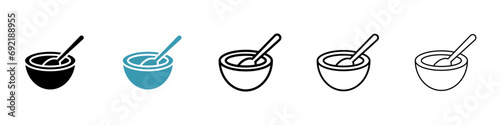 Baby food bowl vector icon set. Baby food bowl vector illustration for UI designs.