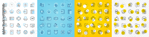 Vector icons set of Face detect, Cloud storage and Bid offer line icons pack for web with Full rotation, Accounting wealth, Air conditioning outline icon. Seo gear, Winner podium. Vector