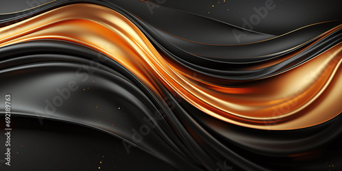 gold yellow and black abstract background with waves