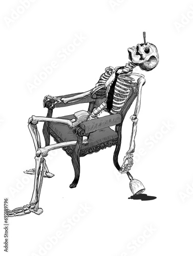 Skeleton Business Man With Suit Tie