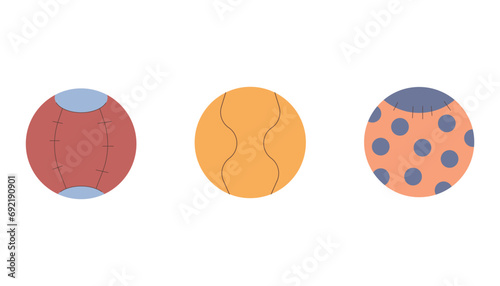 Colored dog balls isolated on white background Modern vector illustration for design of business cards flyers posters for pet store