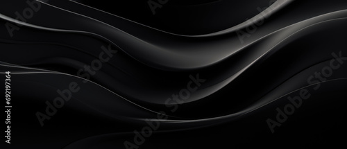 Abstract black waves flowing in a sleek and modern design. Modern abstract dark background useful for technical presentations
