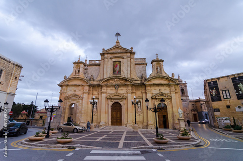 View at the Basilica of Saint Paul in the streets of Rabat. Rabat is a town in the Northern Region of Malta.