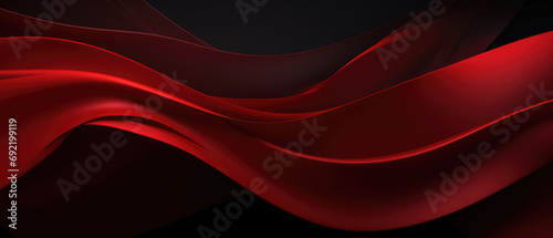 Vibrant red waves flow with a smooth, dynamic motion, creating a bold abstract background.