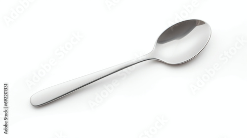 silver spoon isolated on white background ,generative ai