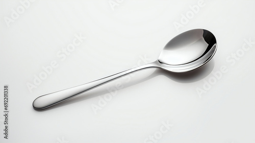 silver spoon isolated on white background ,generative ai