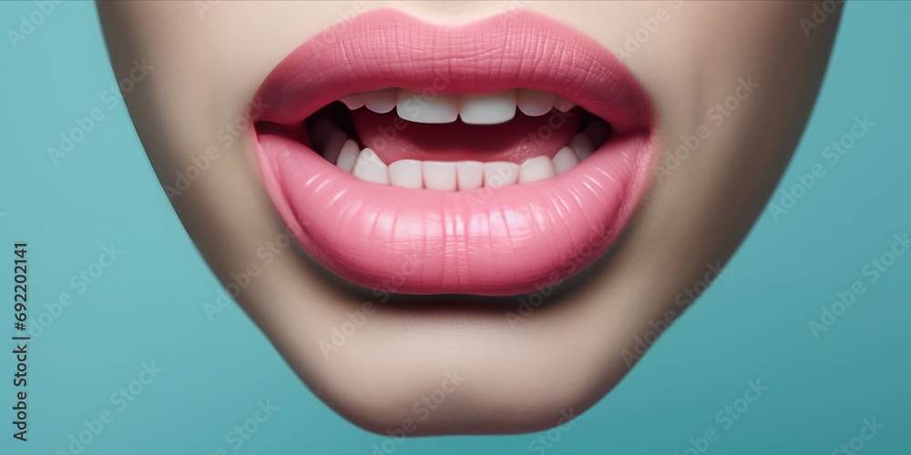 Obraz premium Vibrant Health: Decoding the clues – red lips and what your tongue reveals about your physiological well-being and oral health