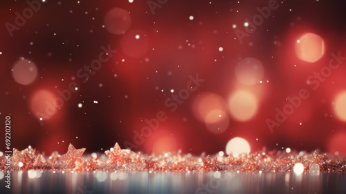 Chrismast background with bokeh lights and snow