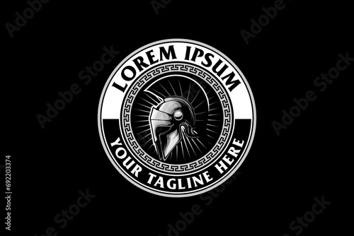 Spartan helmet roman warrior vector logo template