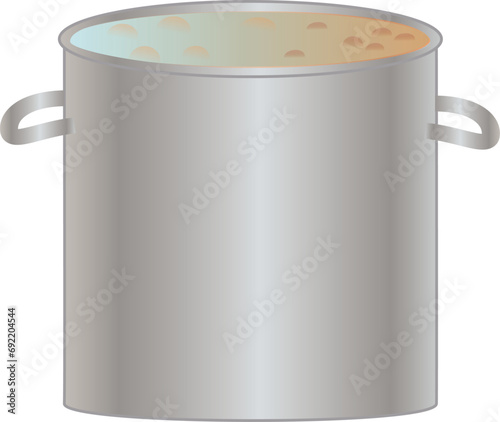 Illustrated stainless steel simmering stock pot 