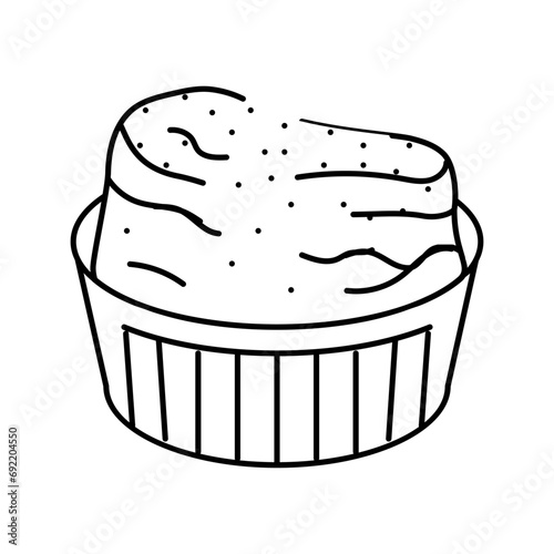 french cuisine souffle line icon vector. french cuisine souffle sign. isolated contour symbol black illustration