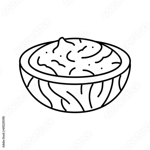 tzatziki sauce greek cuisine line icon vector. tzatziki sauce greek cuisine sign. isolated contour symbol black illustration