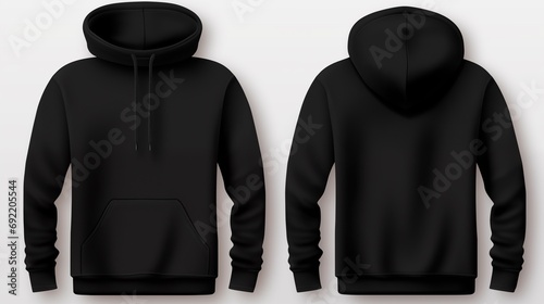 A Black Hoodie Mock up on a White Background