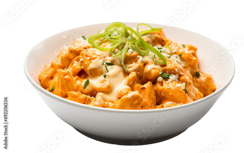 Cheesy Chicken Buffalo Blend Isolated on Transparent Background PNG.