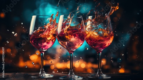 Happy Friends Glasses Wine Sparklers Celebrating   Background HD  Illustrations