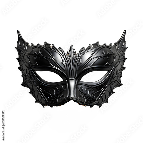 black mask isolated on transparent background ,masquerade png ,generative ai