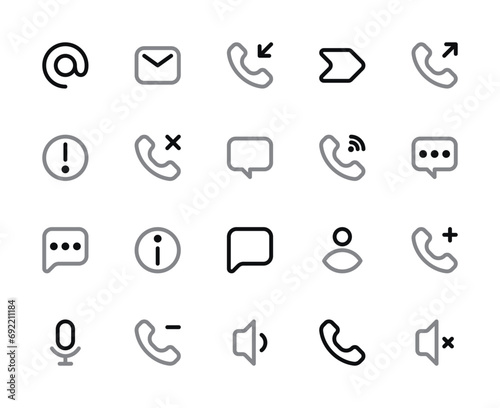 Communication Icons Set - Contacts, Messaging, and Networking Vector Icons