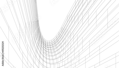 Fototapeta Naklejka Na Ścianę i Meble -  abstract architecture vector 3d illustration