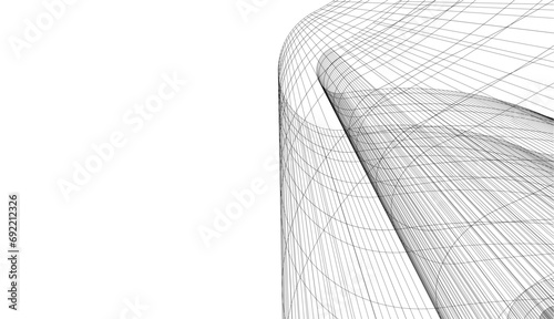abstract architecture vector 3d illustration