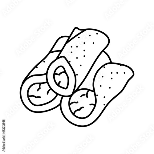 cannoli pastry italian cuisine line icon vector. cannoli pastry italian cuisine sign. isolated contour symbol black illustration