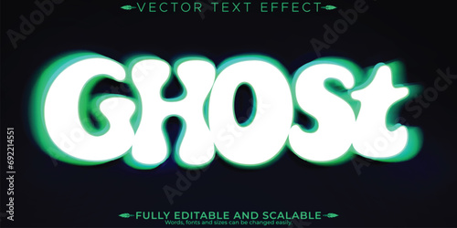 Ghost text effect, editable vintage and scary text style